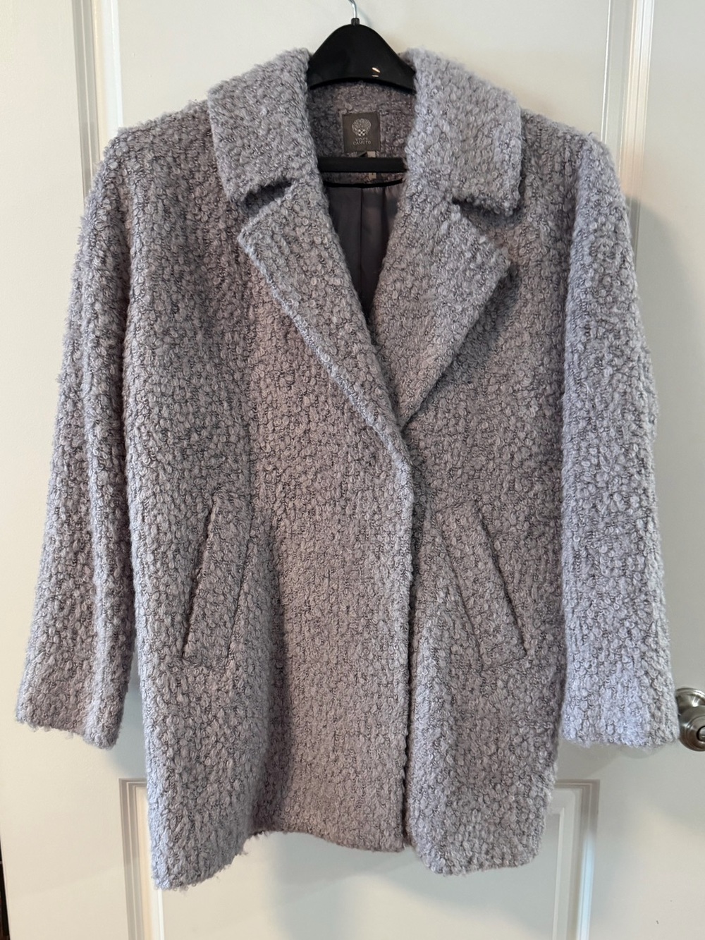Vince Camuto Light Gray Teddy Bouclé Coat